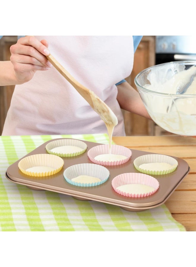 100 PackStandard Cupcake Liners, Colorful Paper Baking Cups Food Grade Disposable Cupcake Wrappers Buffalo Plaid Muffin Liners for Birthday Tea Themed Party Decor - Image 4